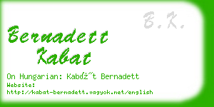 bernadett kabat business card